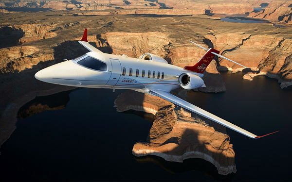 A computer-generated image of the Learjet 75's exterior.