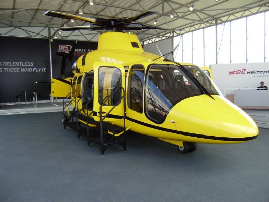 Full size mock-up of the Bell 525 Relentless at the 2012 Farnborough International Air Show (Photo: Terry Spruce, Corporate Jet Investor)