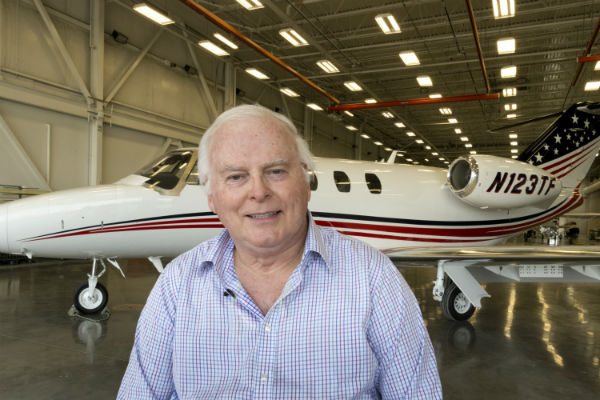 Best selling author Stuart Woods, the launch customer for the Cessna Citation M2 business jet