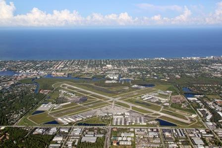 Aerial view of Naples Municiple Airport in Florida.