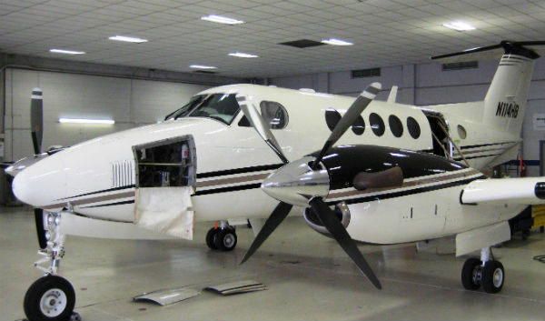 EagleMed Beechcraft King Air B200 being converted at Yingling Aviation in Wichita