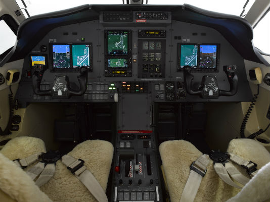 new Garmin 600 glass cockpit in a Pilatus PC-12