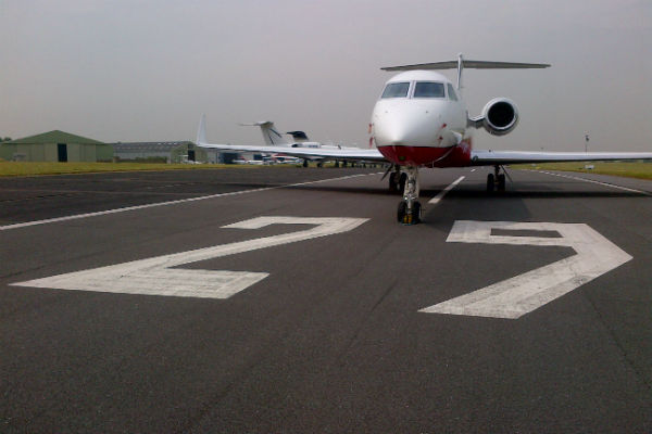The runway at London Biggin Hill Airport.