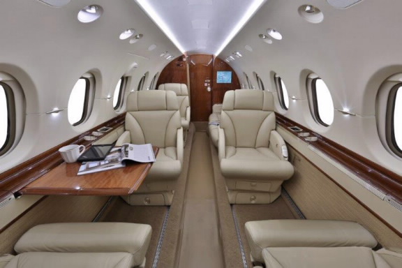 interior of Meridian Air Charter Hawker 900XP